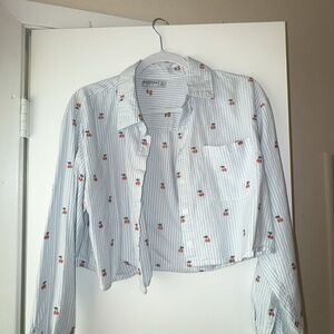 Cherry Blossom Button Down Crop